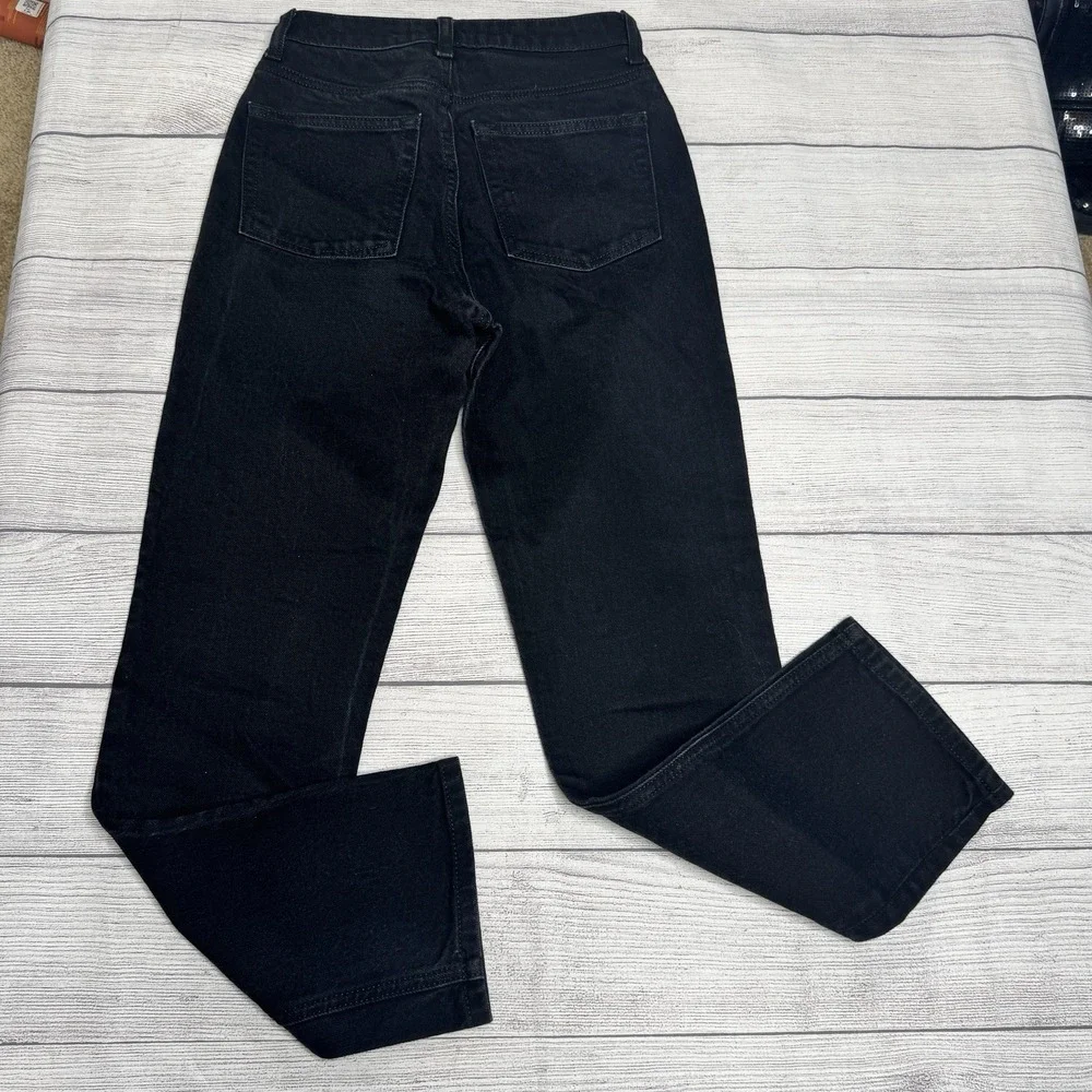 Reformation‎ Jeans Womens 24 Liza Ultra High Rise Slim Straight Crop Denim Black